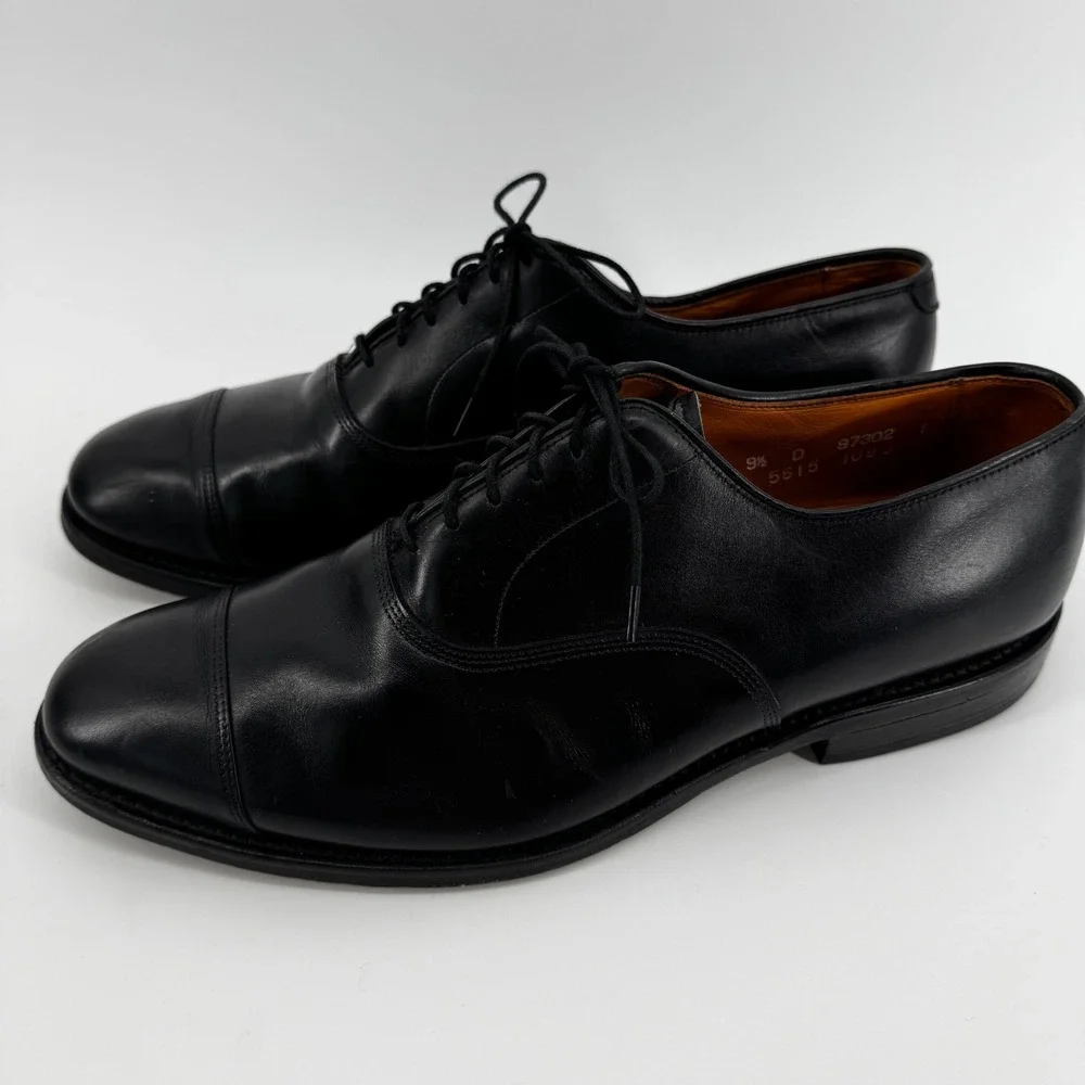 Allen Edmonds Park Avenue Black Leather Cap Toe Oxford Dress Shoes Mens 9.5 D